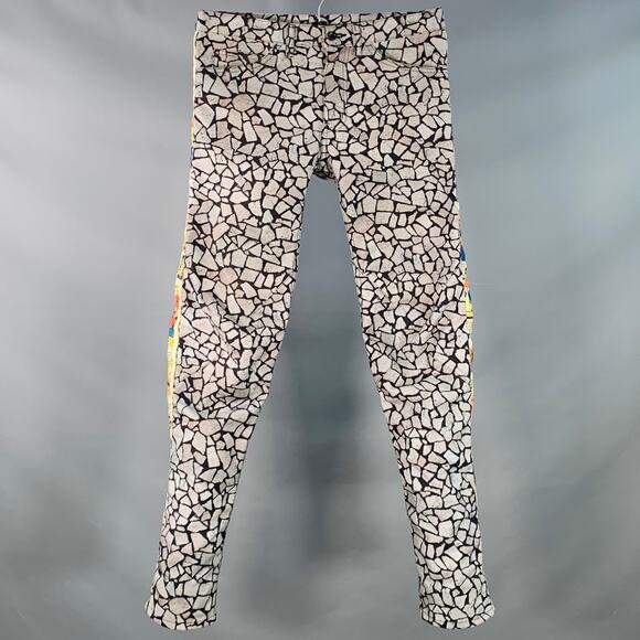 COMME des GARCONS HOMME PLUS Fall 2018 Size S Grey Multi Color Comic Denim Jeans